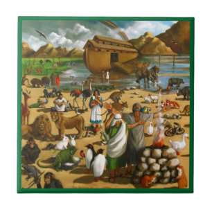 Noah och ark: Original- målning: Djur Kakelplatta