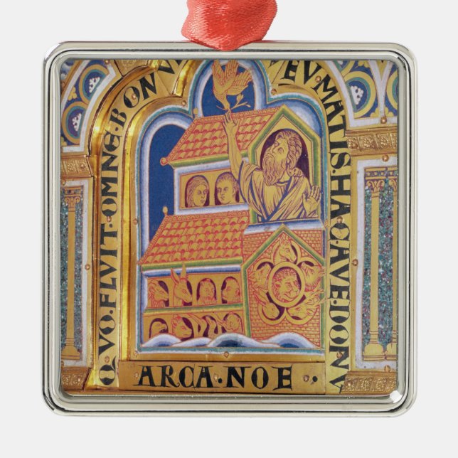 Noah och ark, specificerar en av paneler Verduner Julgransprydnad Metall (Framsidan)