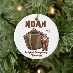 Noah Original Conspiracy Theorist Christian Humor Julgransprydnad Keramik
