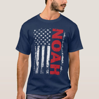 Noah Personligt Namn med USA:s flagga Patriotiskt T Shirt