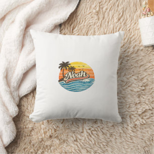 Noah Retro Sunset Namn Design Kudde