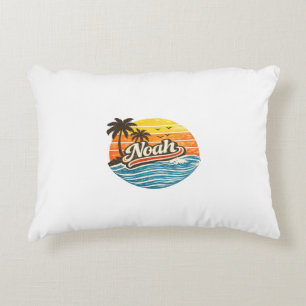 Noah Retro Sunset Namn Design Prydnadskudde