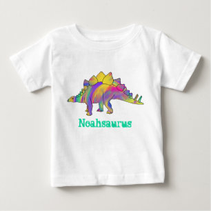 Noah saurus Färgrik Stegosaurus Dinosaurie Konst T Shirt