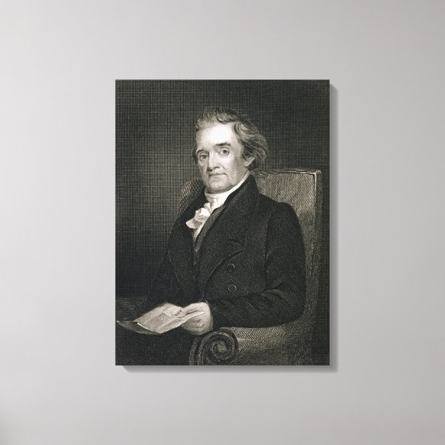 Noah Webster (1758-1843) graverad av Frederick W. Canvastryck (Framsida)