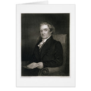 Noah Webster (1758-1843) graverad av Frederick W. Hälsningskort