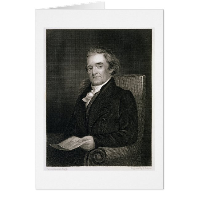 Noah Webster (1758-1843) graverad av Frederick W. Hälsningskort (Framsidan)