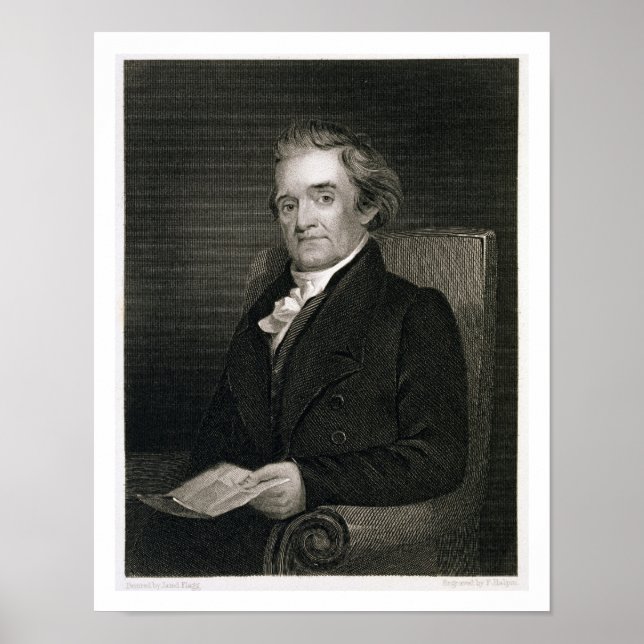 Noah Webster (1758-1843) graverad av Frederick W. Poster (Framsidan)