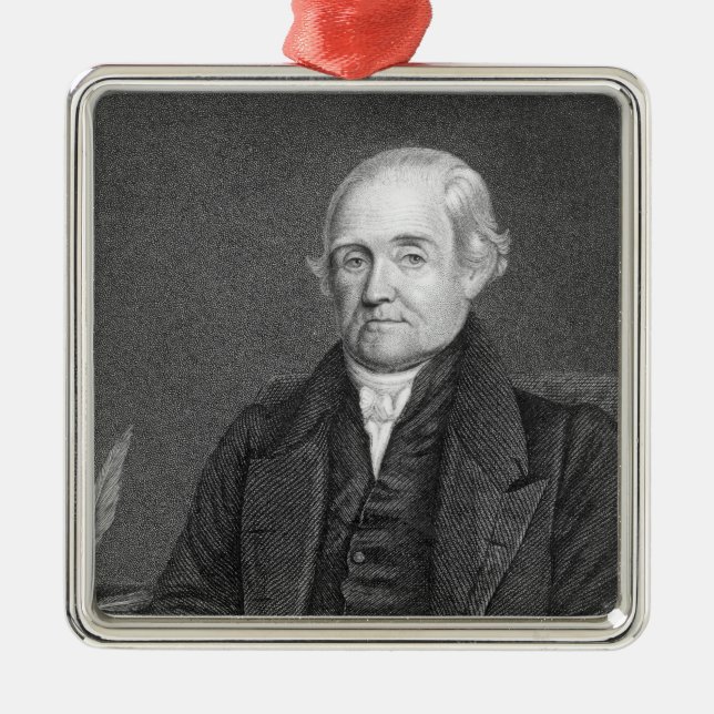 Noah Webster inristade vid G. Parker Julgransprydnad Metall (Framsidan)