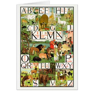 Noahs ABC-alfabetet kartlägger på engelskt Hälsningskort
