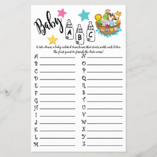 Noahs Ark ABC-babyvykort Flygblad