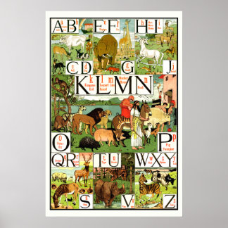Noahs ark Alphabet ABC Poster klassrum