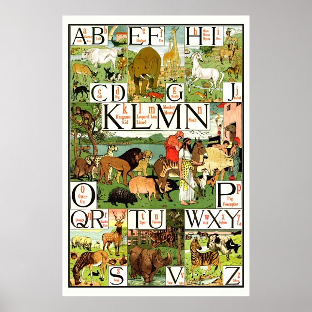 Noahs ark Alphabet ABC Poster klassrum (Framsidan)