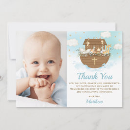 Noahs Ark Animals Boy Baptism Christening Photo Tack Kort