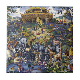 Noahs Ark Animals Kakelplatta