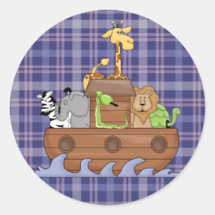 Noahs Ark Animals Roligt Stickers Runt Klistermärke