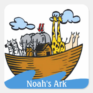 Noahs Ark Anpassade Stickers (i 5 former) Fyrkantigt Klistermärke