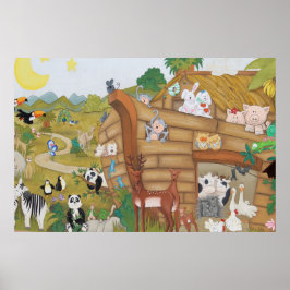 Noahs Ark Art Poster Mural för Baby Nursery
