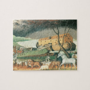 Noahs Ark av Edward Hicks, Vintage Folk Art Pussel
