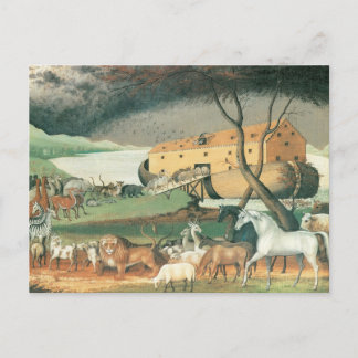 Noahs Ark av Edward Hicks, Vintage Folk Art Vykort