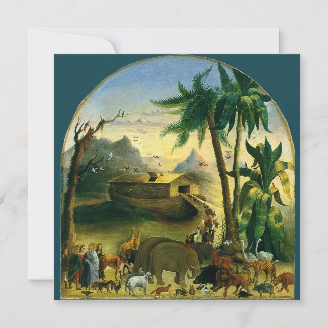 Noahs Ark av Hidley, Vintage Födelsedagsfest Inbjudningar (Framsida)