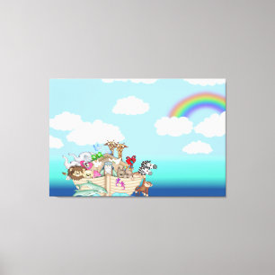Noahs Ark Baby Nursery Art Wall Canvas