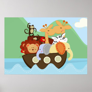 Noahs Ark Baby Nursery Poster