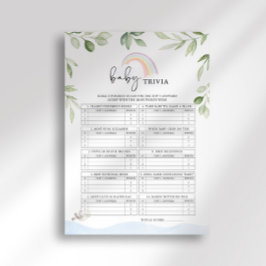 Noahs Ark Baby Shower Baby Trivia-spel Inbjudningar