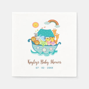 Noahs Ark Baby Shower Baptism 1:a födelsedag Napki Pappersservett