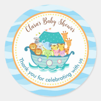 Noahs Ark Baby Shower Customized Stickers Runt Klistermärke