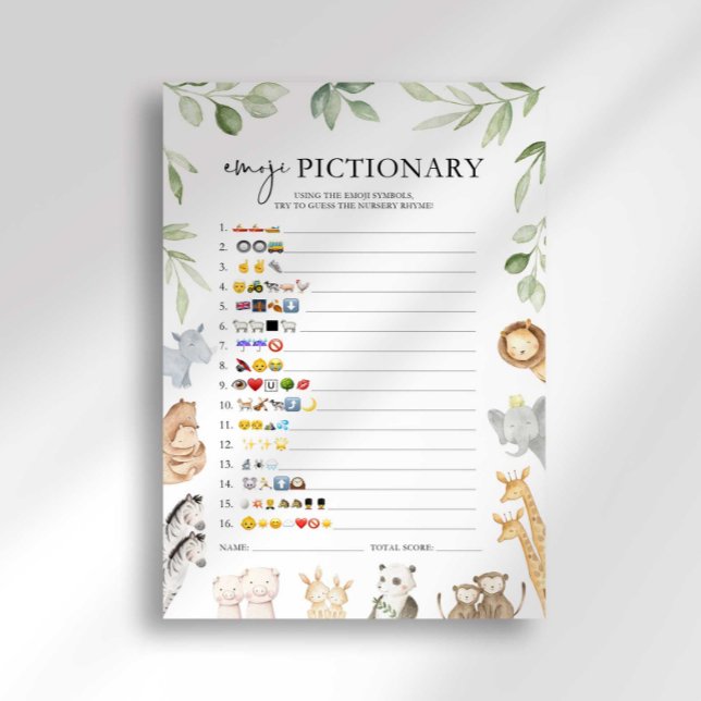 Noah's Ark Baby Shower Emoji-spel Inbjudningar (Skapare uppladdad)
