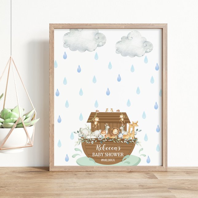 Noahs Ark Baby Shower Fingerprint Guest Bok Poster (Skapare uppladdad)