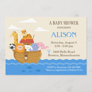 Noahs Ark Baby Shower Inbjudan
