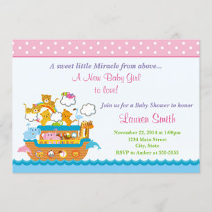 Noahs Ark Baby Shower-inbjudan 5 x 7-kort Inbjudningar