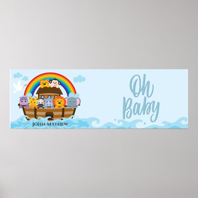 Noahs Ark Baby Shower Party Banner Poster (Framsidan)