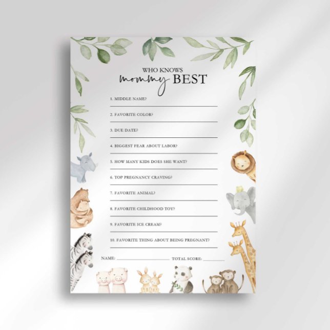 Noahs Ark Baby Shower som känner Mamma Best Game Inbjudningar (Skapare uppladdad)