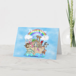 Noahs Ark Baby Shower Tack för ditt kort