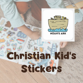 Noahs Ark Barn Sticker Fyrkantigt Klistermärke