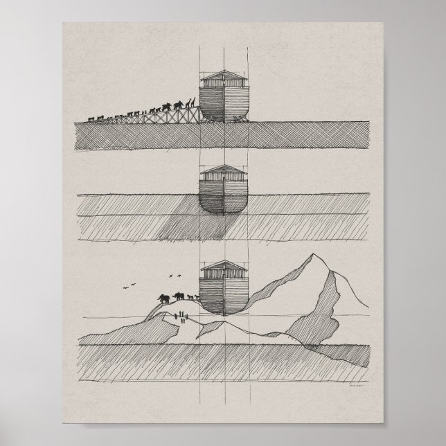 Noah's Ark - Bibelkonst, Nautisk Frakt Poster (Framsidan)