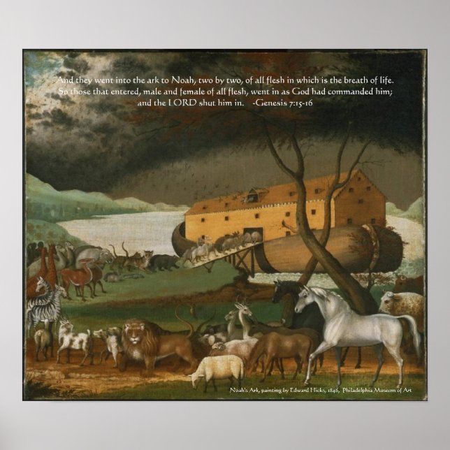 Noahs Ark Bible Scripture Art Print Poster (Framsidan)