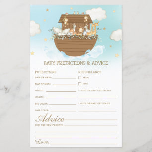 Noahs Ark Blue Boy Baby Predictions & Advice Game