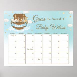 Noahs Ark Blue Boy gissar Babyens förfallodatum Poster