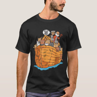 Noahs Ark Boat med Religiösa Christian Cat L T Shirt