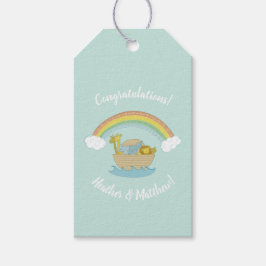 Noahs Ark Boho Baby Shower Presentetikett