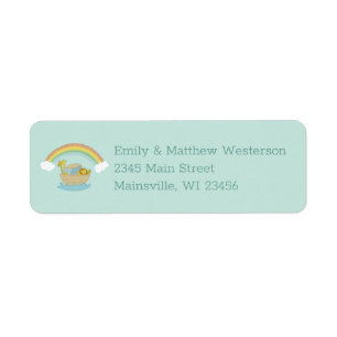 Noahs Ark Boho Baby Shower Returadress Etikett