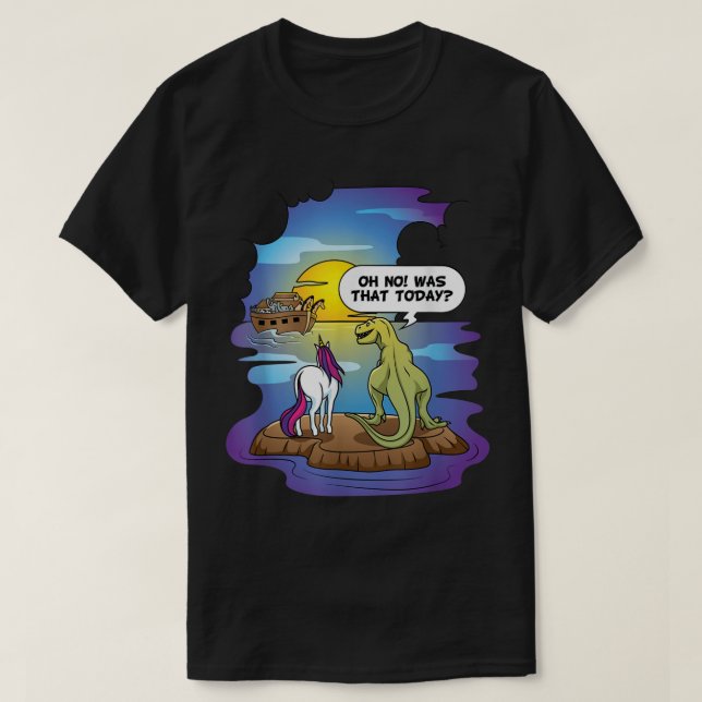 Noahs Ark Christian Pun Bibble The Last Unicorn Di T Shirt (Design framsida)
