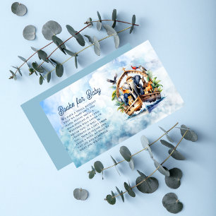 Noahs Ark Cute Animals Baby Shower Bokar för Baby Tilläggskort
