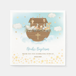 Noahs Ark Cute Animals Boy Baptism Christening Pappersservett