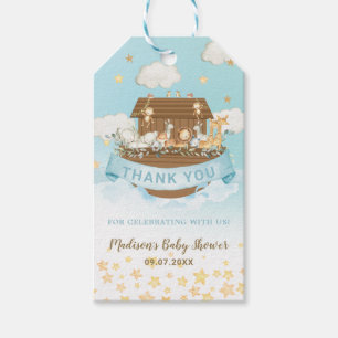 Noahs Ark Cute Animals Boy Birthday Baby Shower Presentetikett