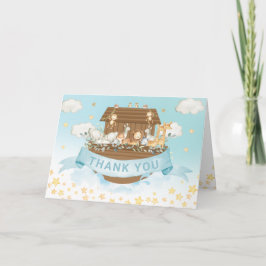 Noahs Ark Cute Animals Boy Birthday Baby Shower Tack Kort