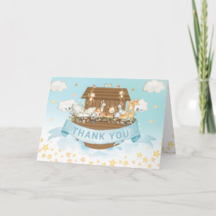 Noahs Ark Cute Animals Boy Birthday Baby Shower Tack Kort